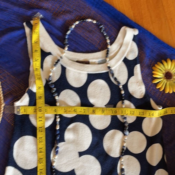 🌺 ESCIO - Navy & White; Flattering Polka Dot Short Dress in Misses Size Small! - Picture 8 of 11